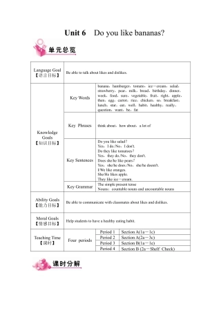 人教英语七年级上Unit 6 教案.docx