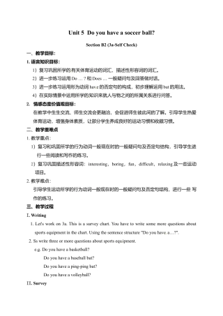人教英语七年级上教案：Unit 5   Do you have a soccer ball Section B 2.doc