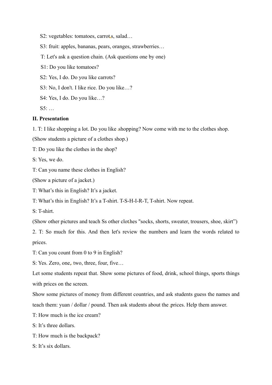 人教英语七年级上教案：Unit 7 How much are these socks Section A 1.doc_第3页