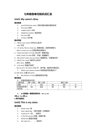 新人教版7年级英语上册知识点总结.doc