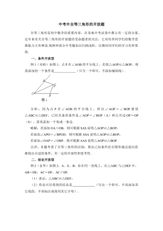 中考中全等三角形的开放题-苏科版初中数学.doc