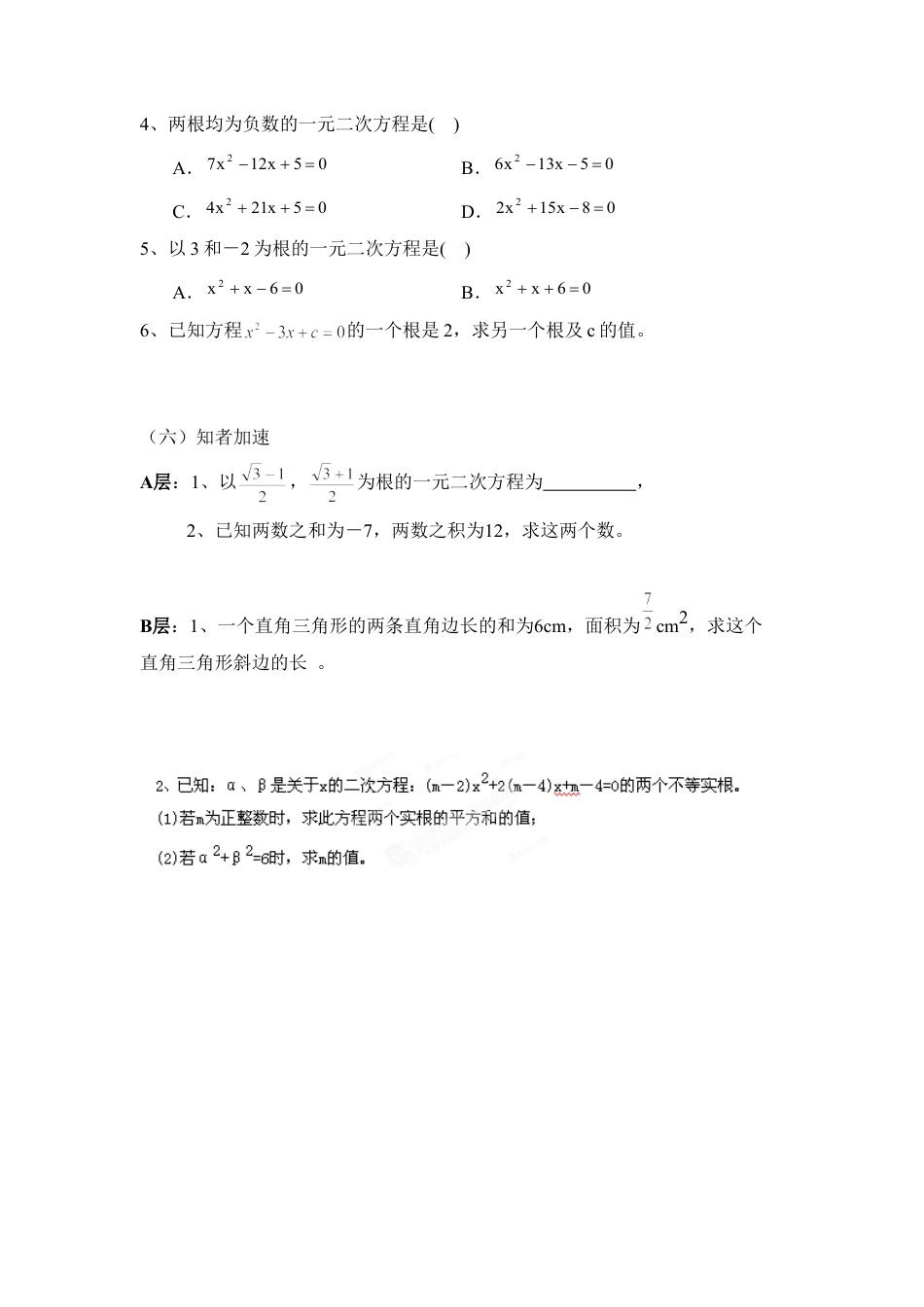 《一元二次方程的根与系数的关系》教学指导书-苏科版初中数学.doc_第3页