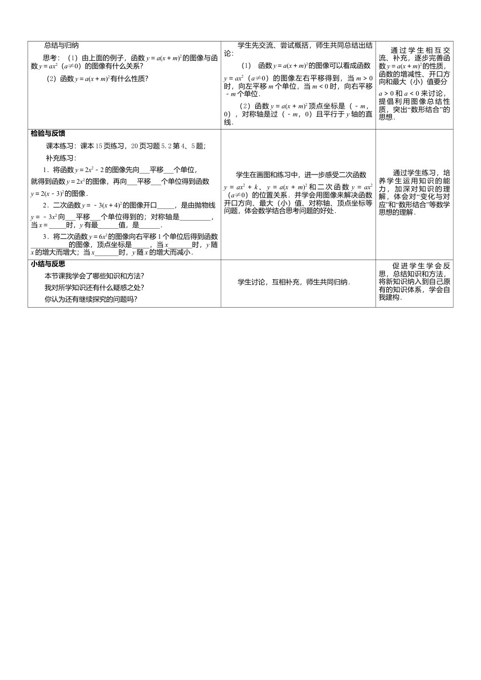 2  《二次函数的图像和性质（3）》参考教案-苏科版初中数学.doc_第2页