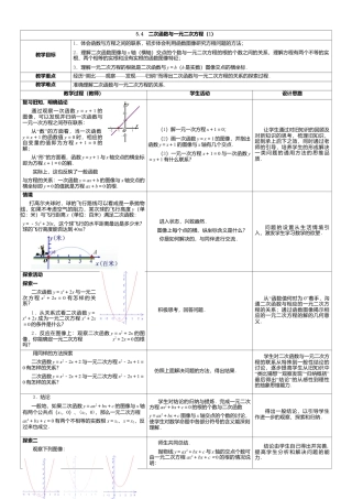 4  《二次函数与一元二次方程（1）》参考教案-苏科版初中数学.doc