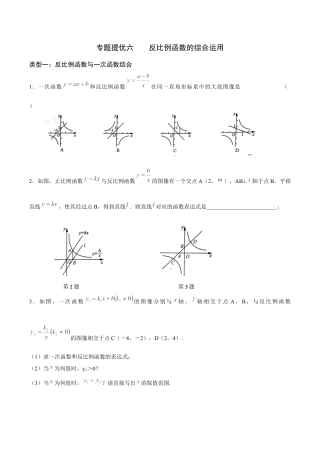 06专项提优六——反比例函数的综合运用-苏科版初中数学.docx