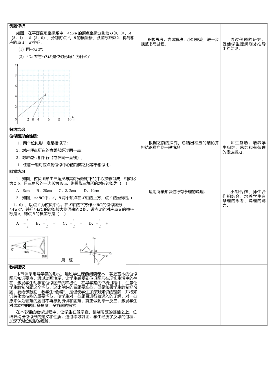 11 《图形的位似》参考教案1-苏科版初中数学.doc_第2页