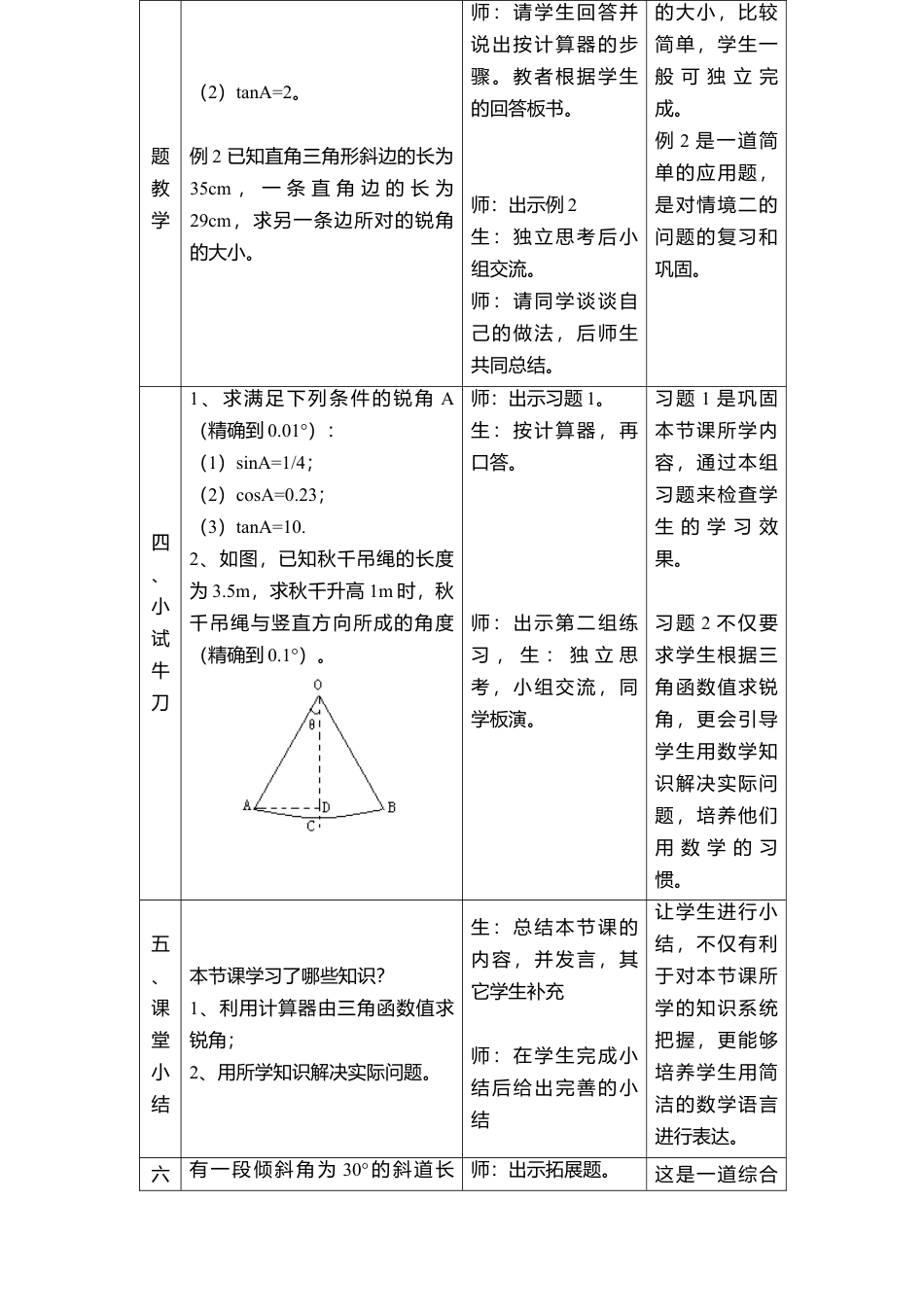 16 《由三角函数值求锐角》参考教案-苏科版初中数学.doc_第3页