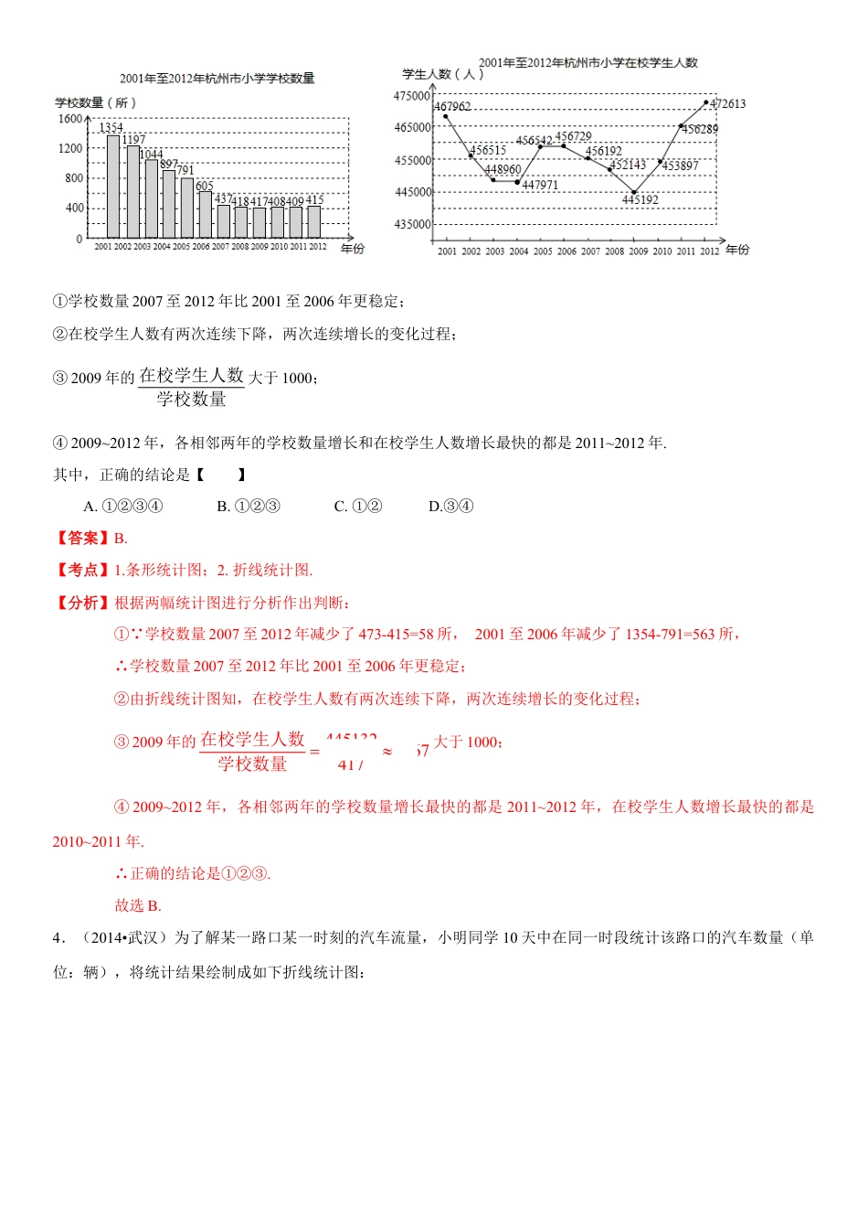 初中数学  苏科版  八年级下册  第7章 数据的收集、整理、描述  7.2 统计表、统计图的选用    试卷解析.doc_第2页