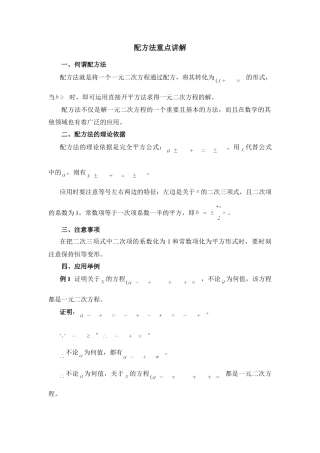 配方法重点讲解-苏科版初中数学.doc