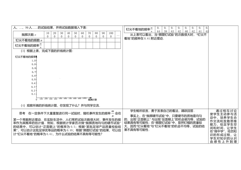 苏科初中数学八下《8．3 频率与概率》word教案 (2).doc_第2页