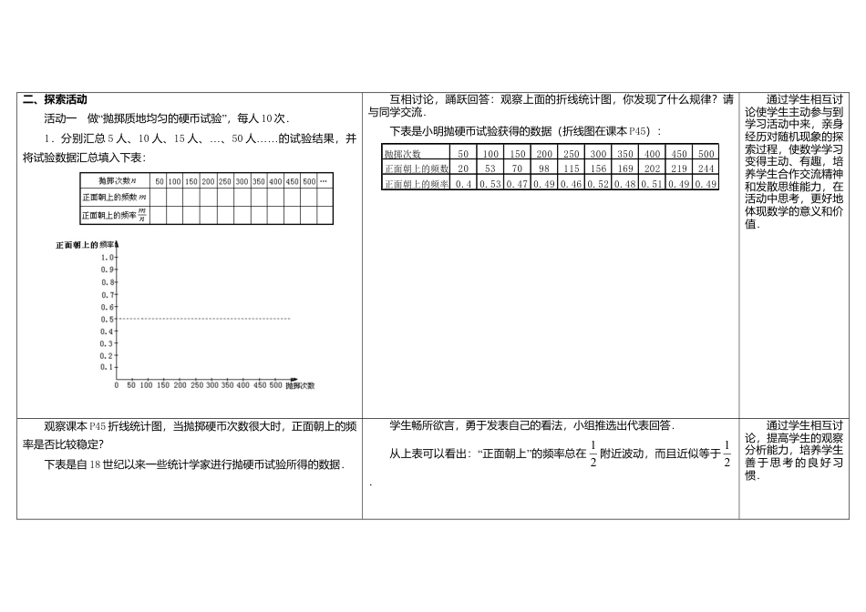 苏科初中数学八下《8．3 频率与概率》word教案 .doc_第2页