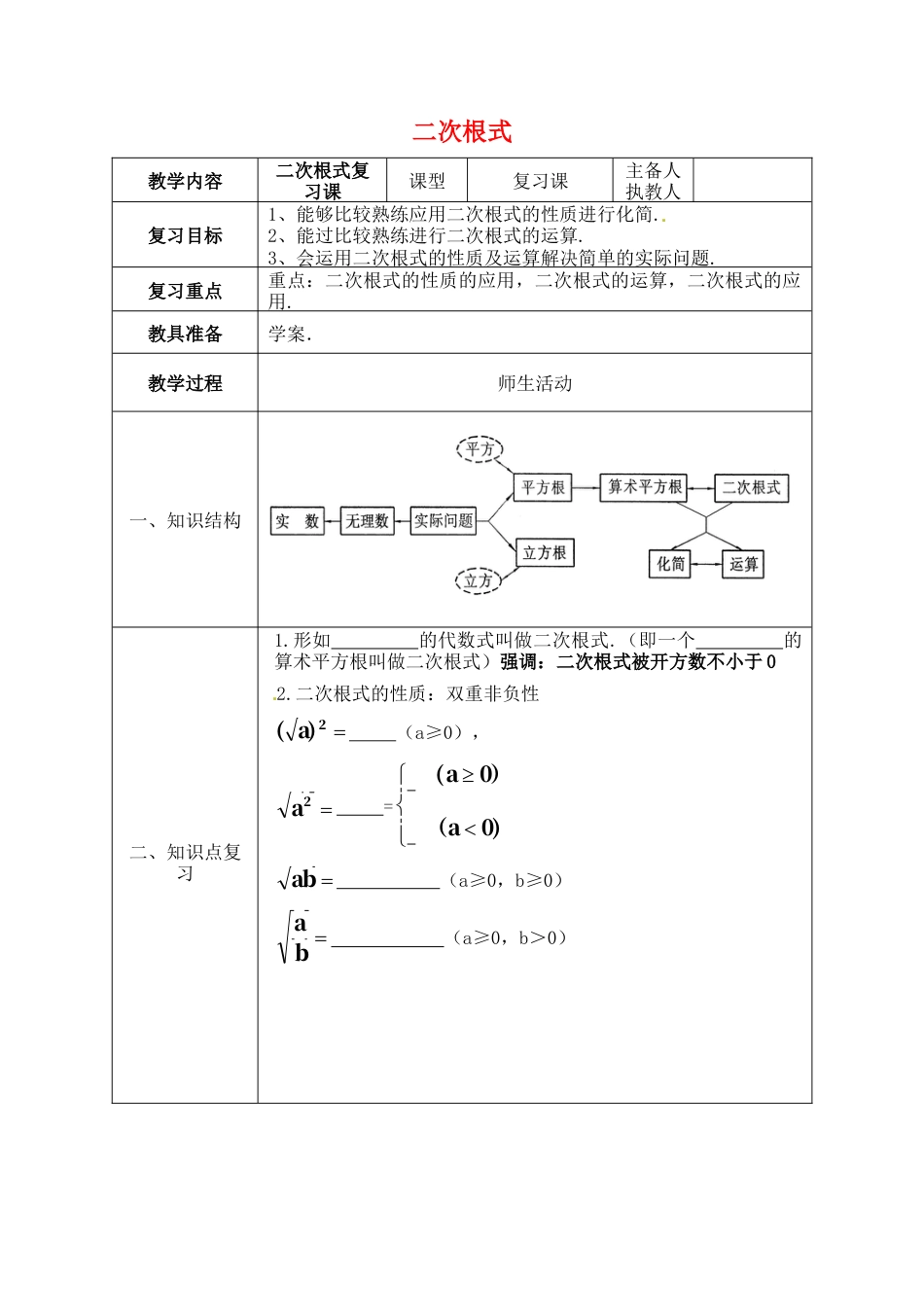 苏科初中数学八下《12.0第12章 二次根式》word教案 (3).doc_第1页
