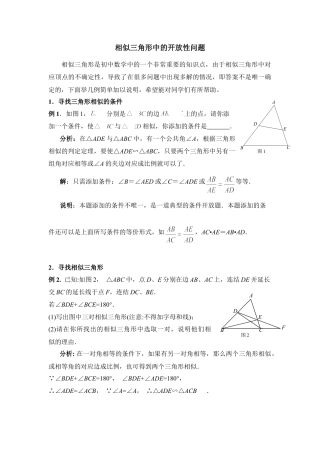 相似三角形中的开放性问题-苏科版初中数学.doc