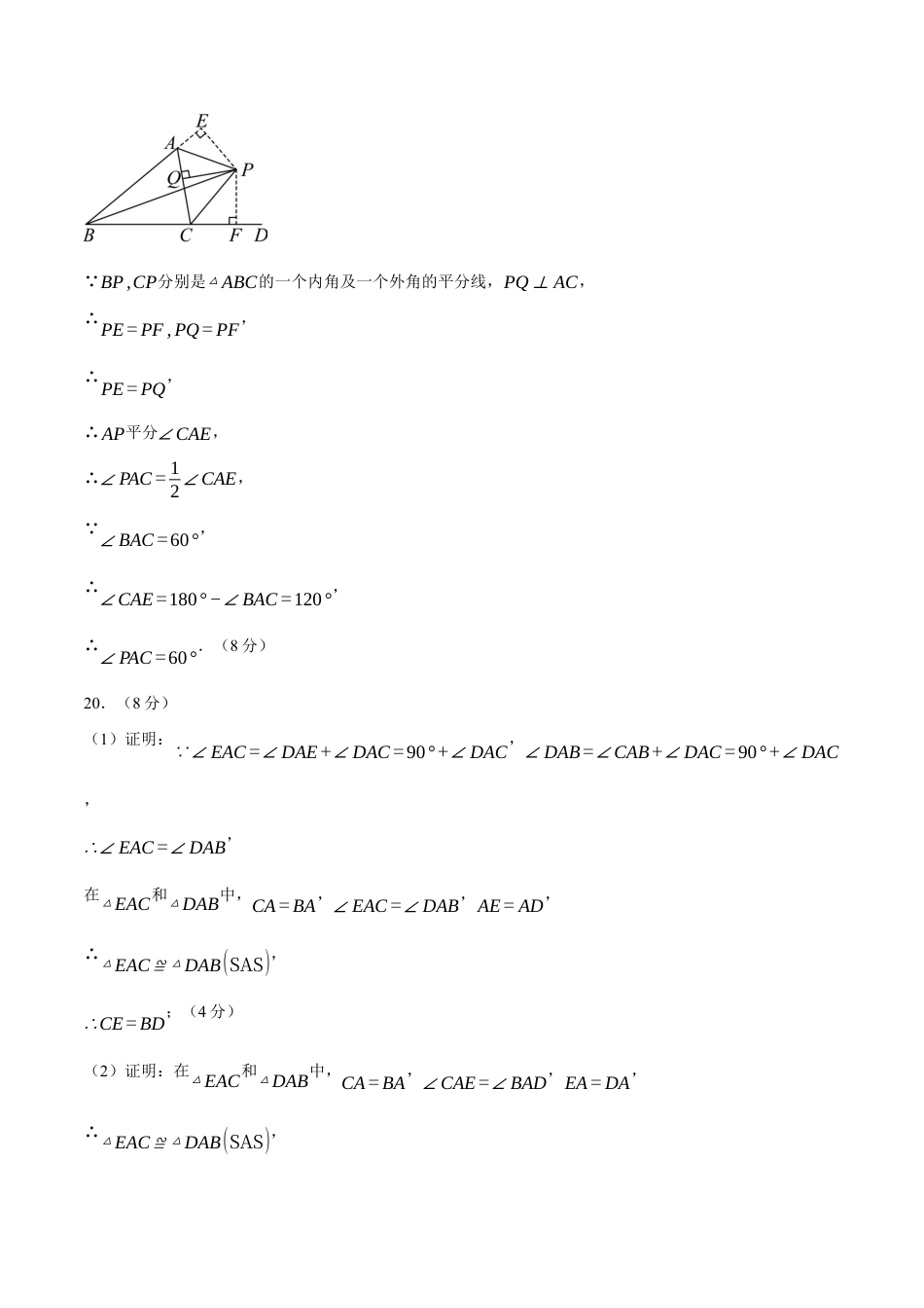 2025年人教版八年级数学上学期第一次月考卷01（参考答案）.docx_第3页