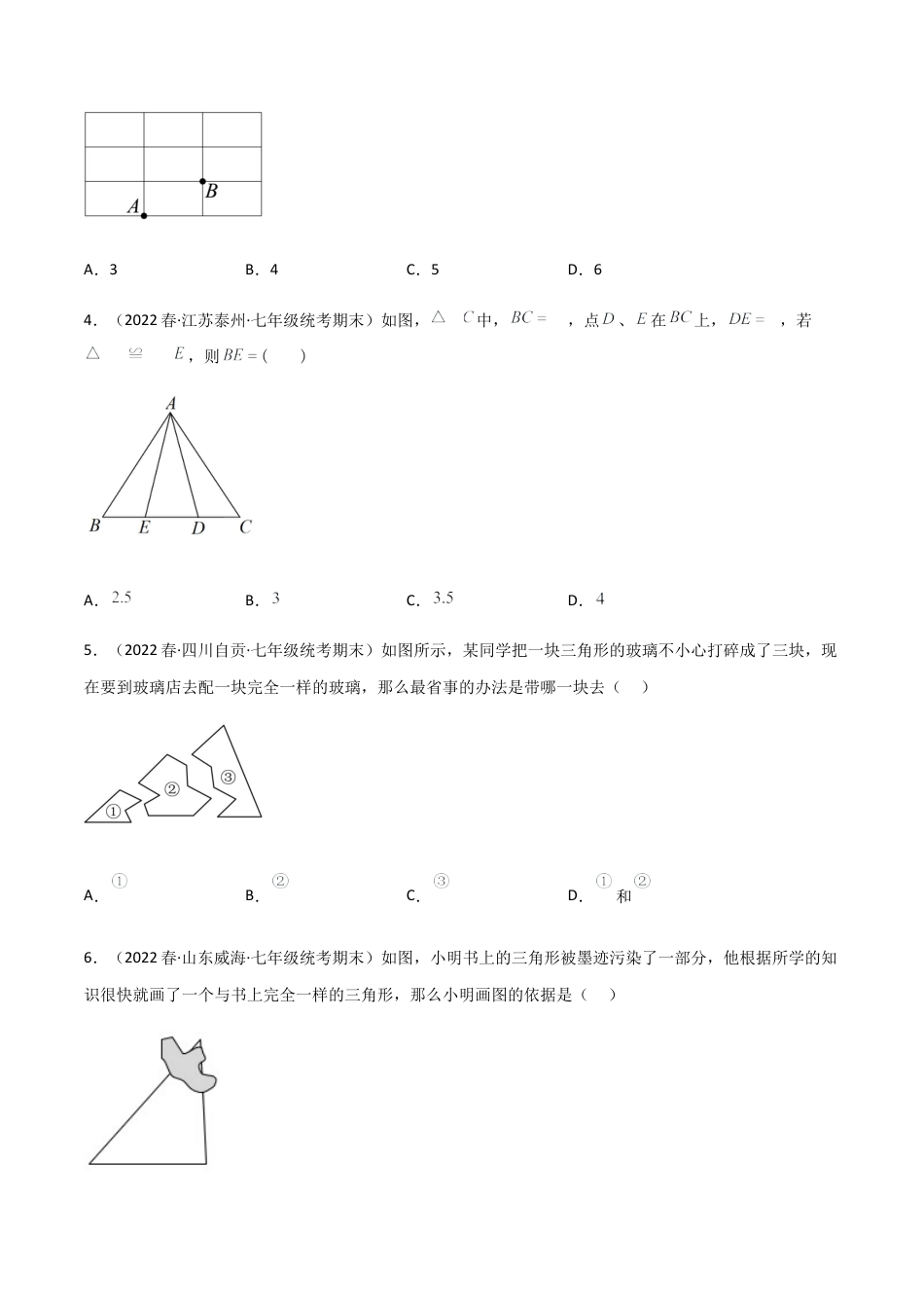 北师大版七年级数学下【单元测试】第四章 三角形（B卷·能力提升练）（原卷版）.docx_第2页