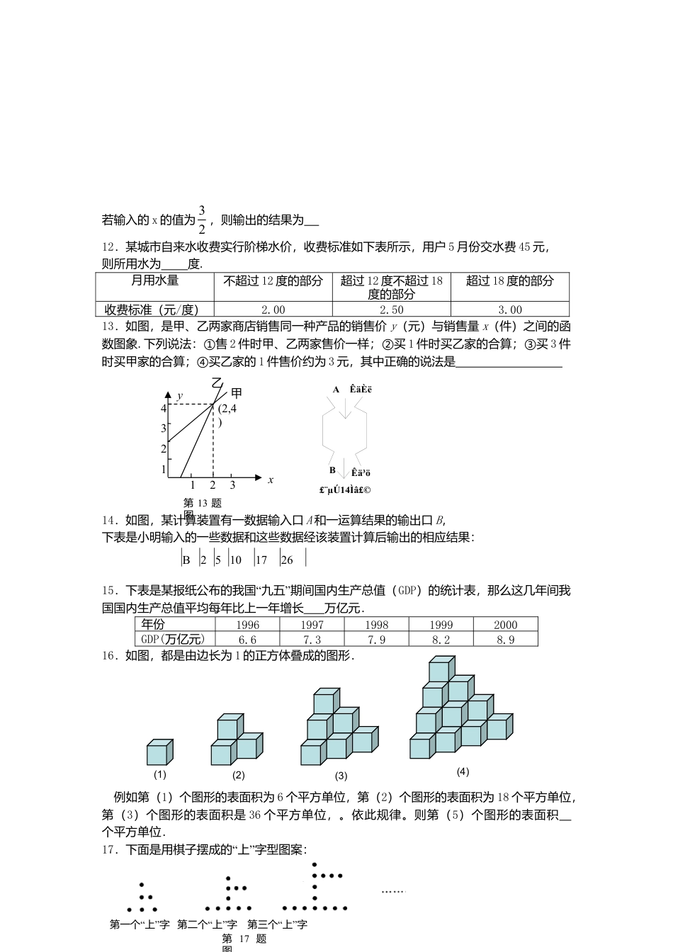 北师大版七年级数学下册第4章《变量之间关系》单元测试试卷及答案5.doc_第3页