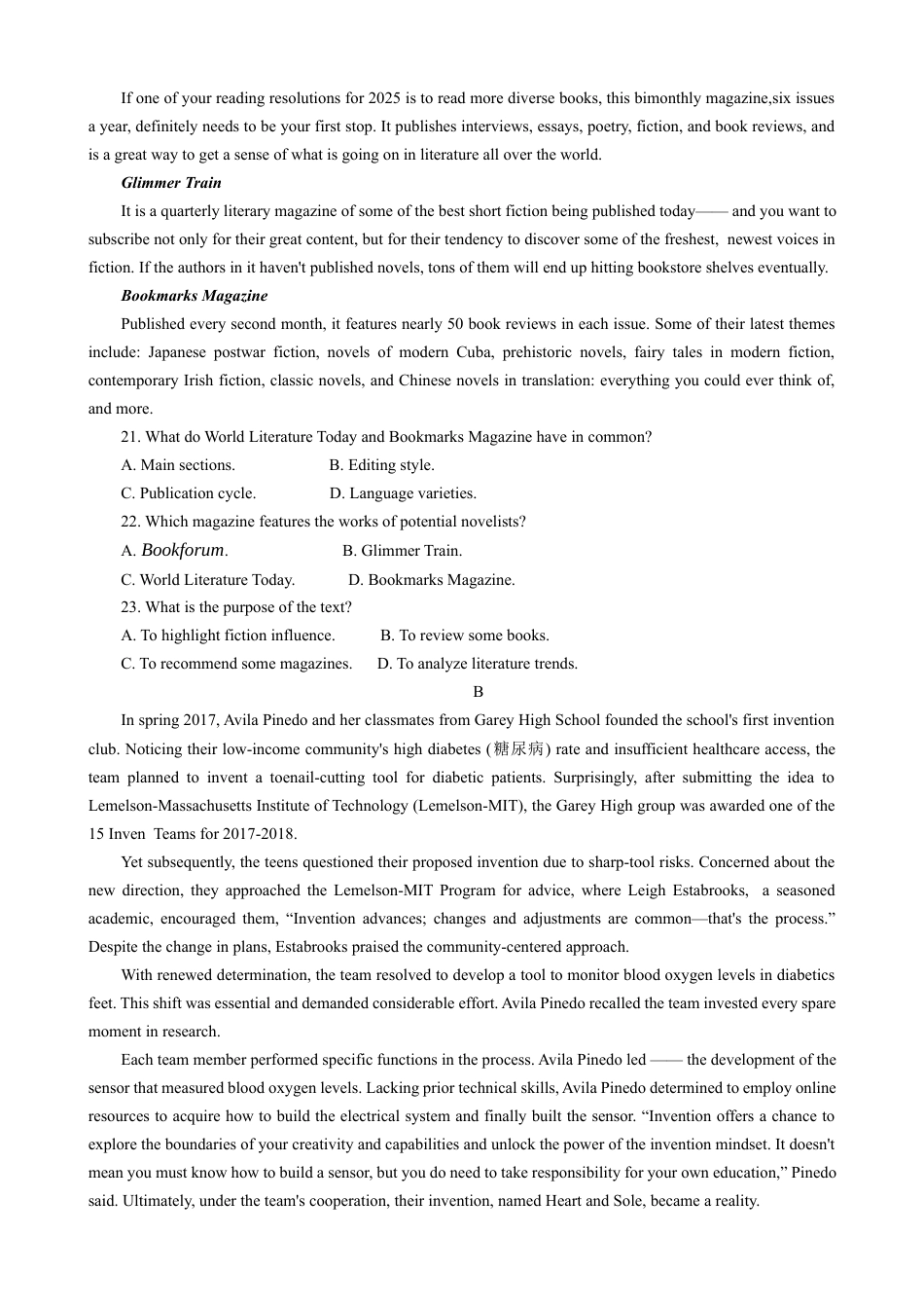 江苏省南通市海安高级中学2024-2025学年高二下学期6月月考英语试题（含答案，含听力原文）.docx_第3页