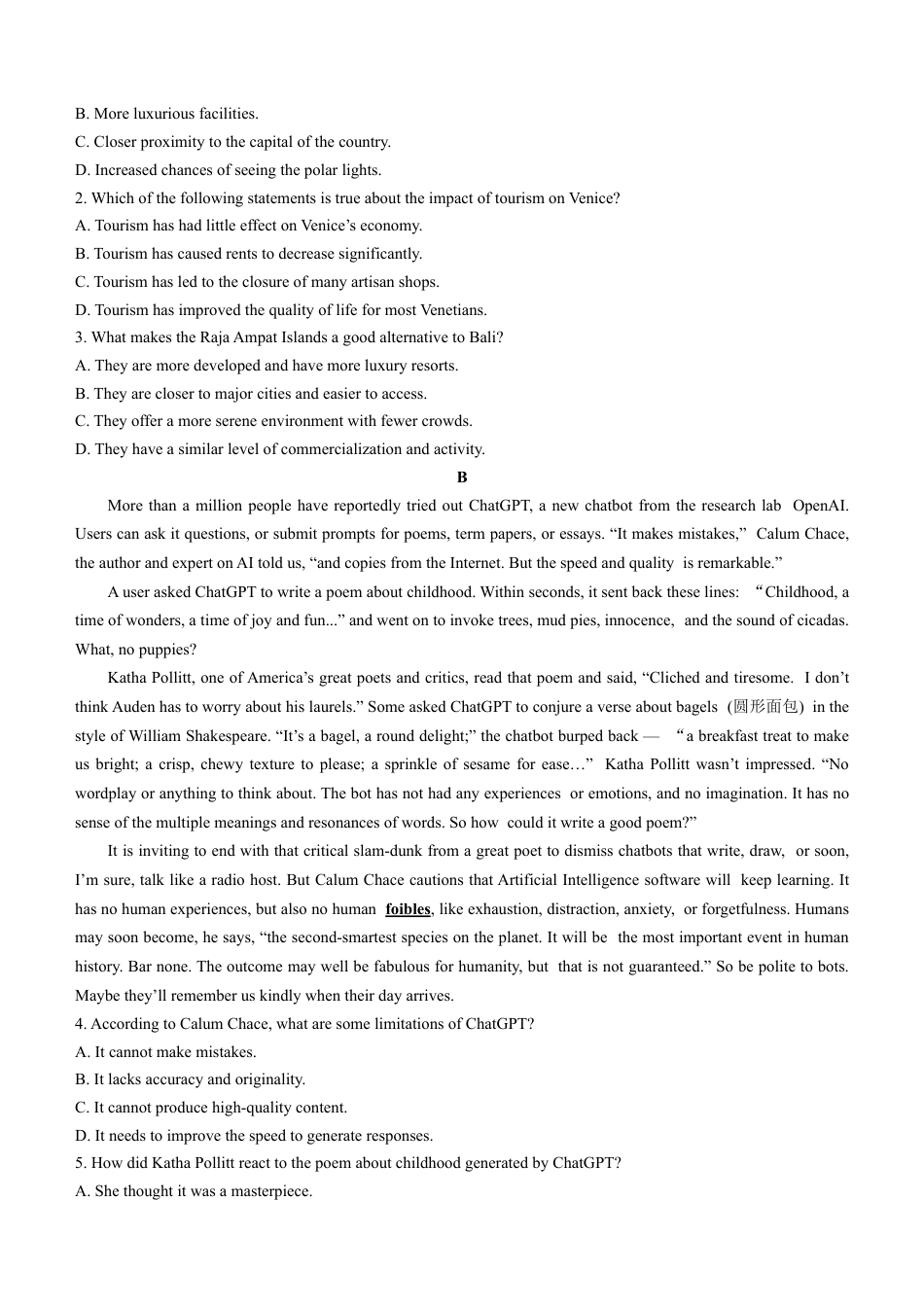 中学生标准学术能力诊断性测试2024-2025学年高三上学期10月月考试题 英语 Word版含答案.docx_第2页