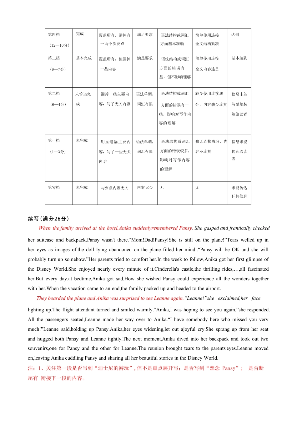 浙江省绍兴市诸暨市2024年12月高三诊断性考试试题英语（含答案，含听力音频无听力原文）_英语答案.doc_第2页