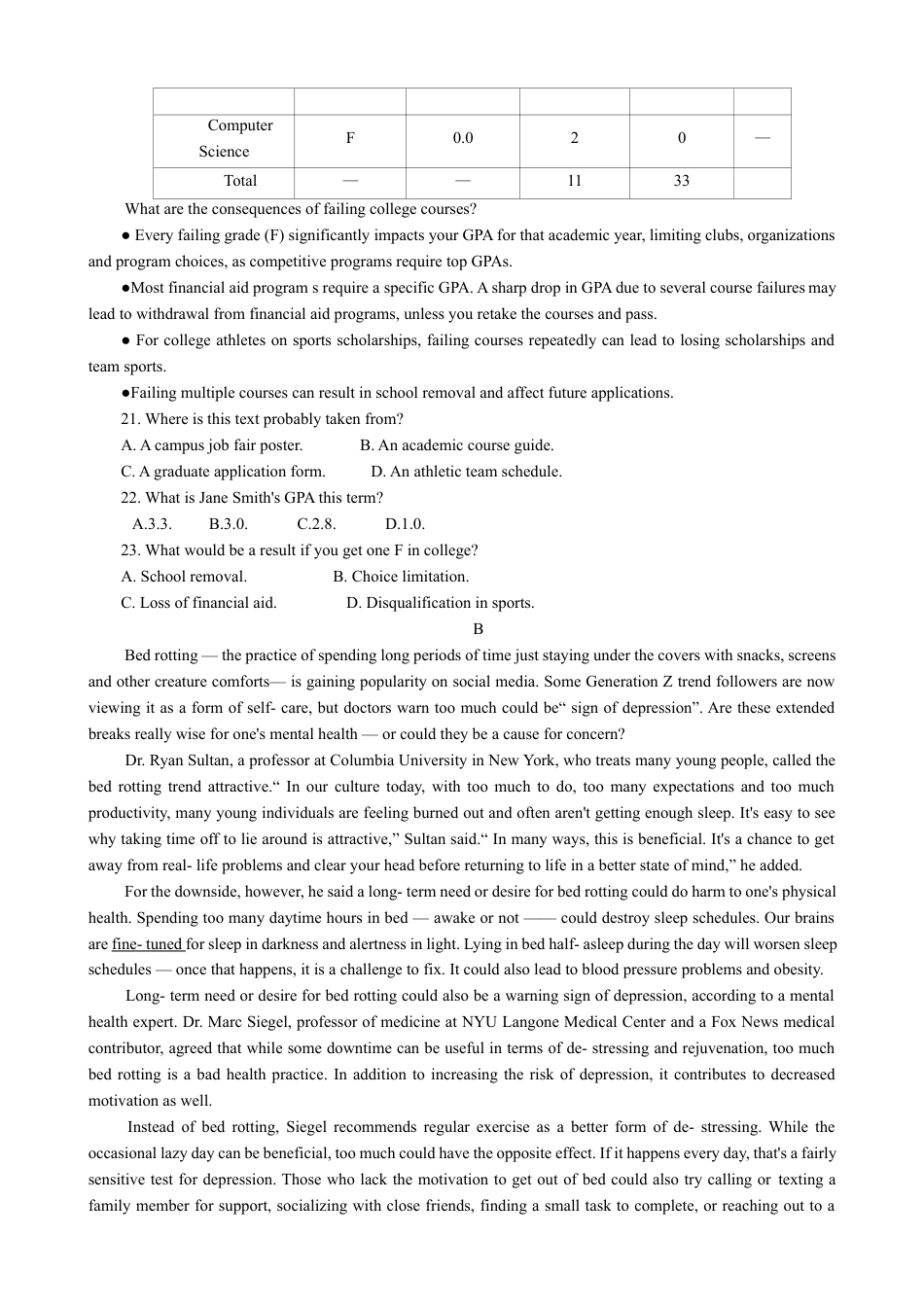 湖北省武汉外国语学校2024-2025学年高三上学期10月月考英语试题（含答案，含听力原文，含音频）_十月考试试题.docx_第3页