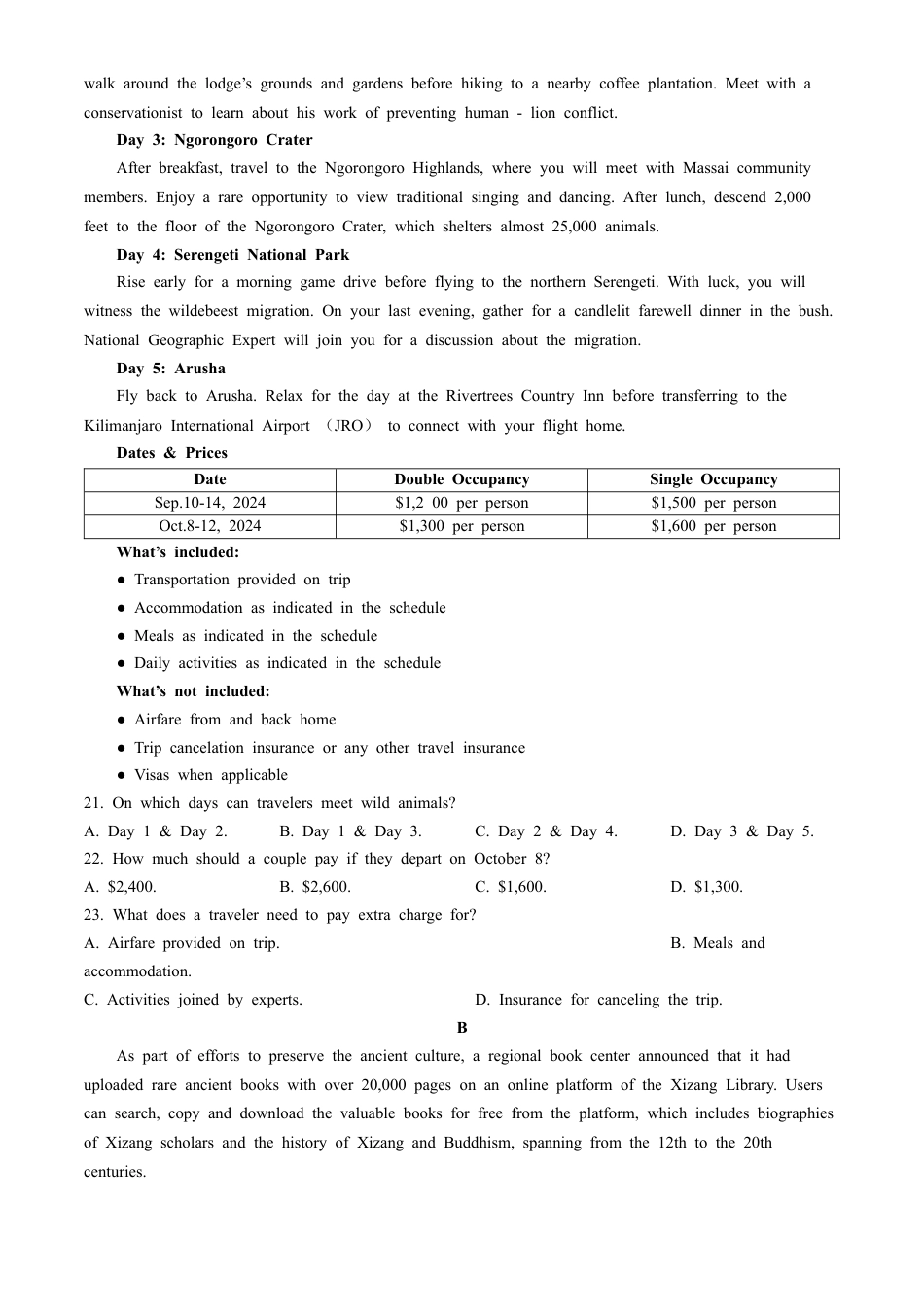 贵州省遵义市2024-2025学年高三上学期第一次适应性考试（一模）英语试题（含解析，含听力原文无音频）.docx_第3页