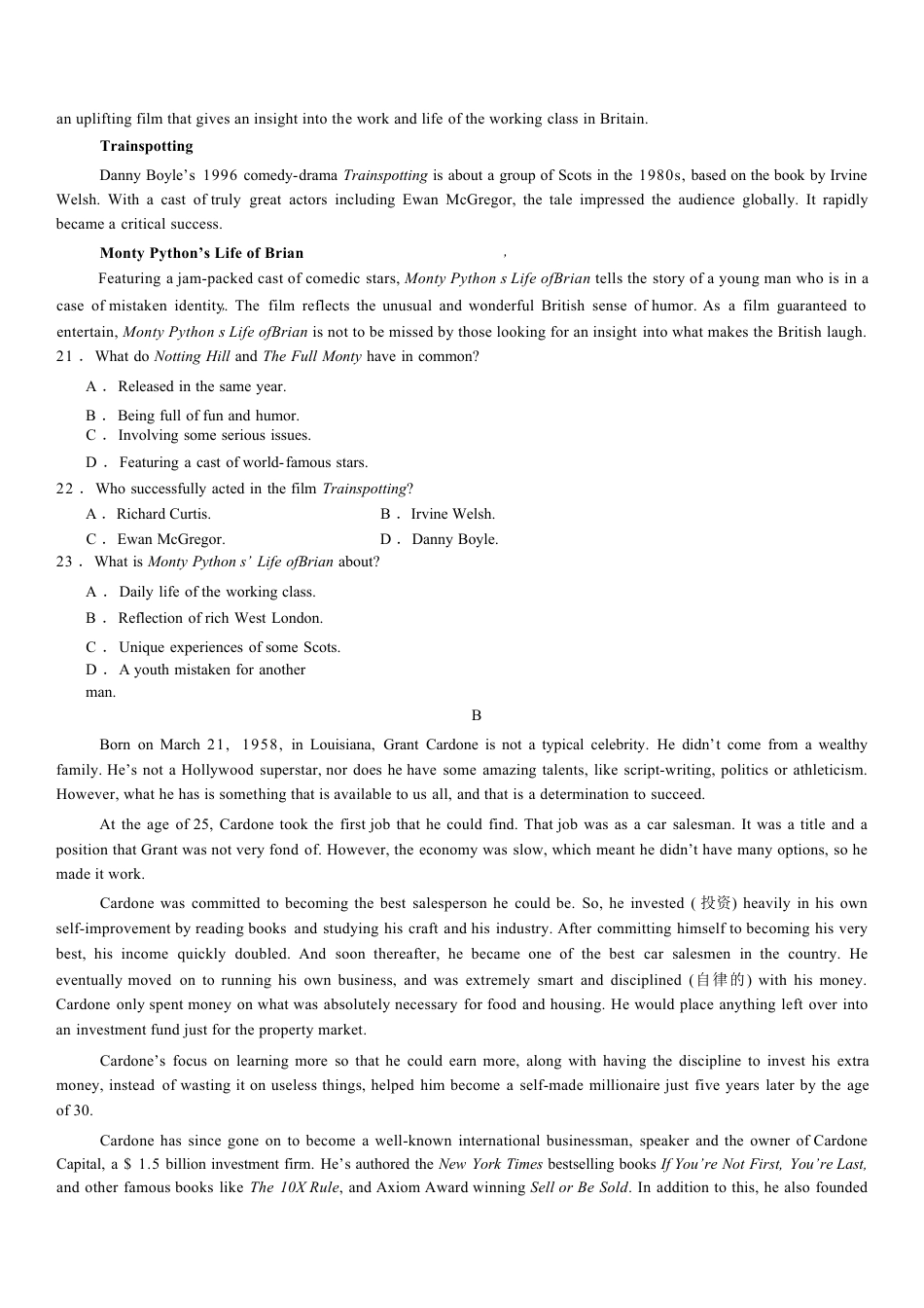 河南省安阳市林州市第一中学2024-2025学年高三上学期8月月考+英语.docx_第3页