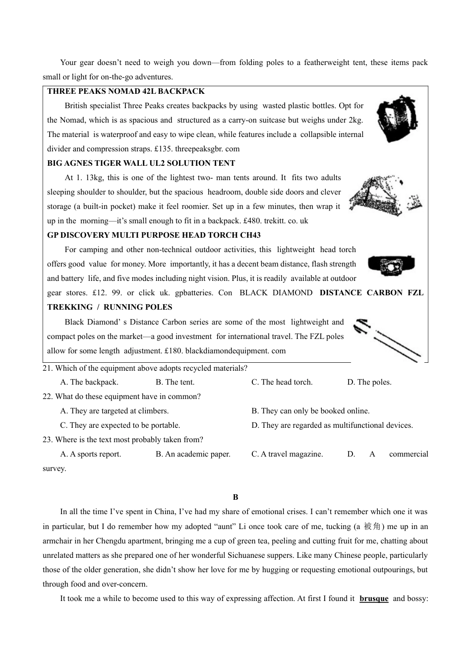 湖北省武汉市华中师范大学第一附属中学2024-2025学年高三上学期11月期中英语试题 Word版含答案.docx_第3页