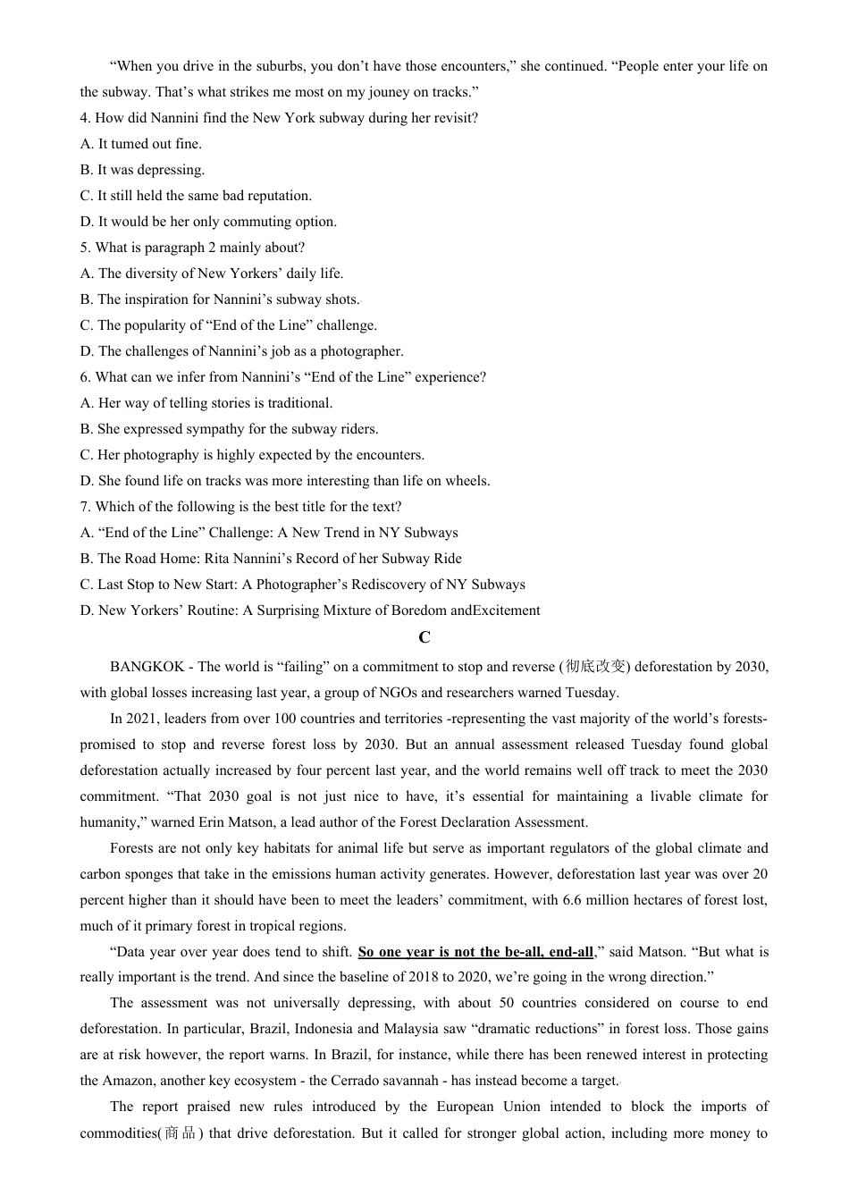 吉林省东北师范大学附属中学2024-2025学年高三上学期第二次摸底考试英语试题（原卷版）.docx_第3页