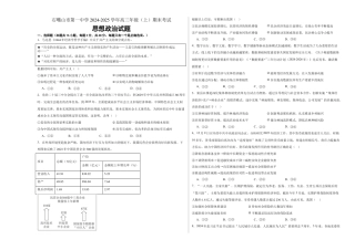 宁夏石嘴山市第一中学2024-2025学年高三上学期1月期末政治.docx