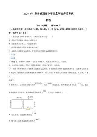 2025《高考真题•广东》物理(解析版).docx