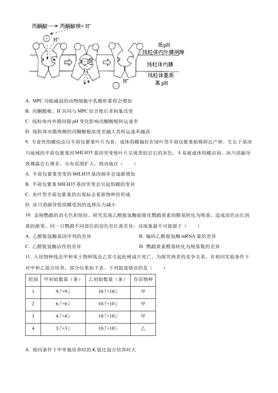 2025《高考真题•陕晋青宁》生物试题(原卷版).docx_第3页
