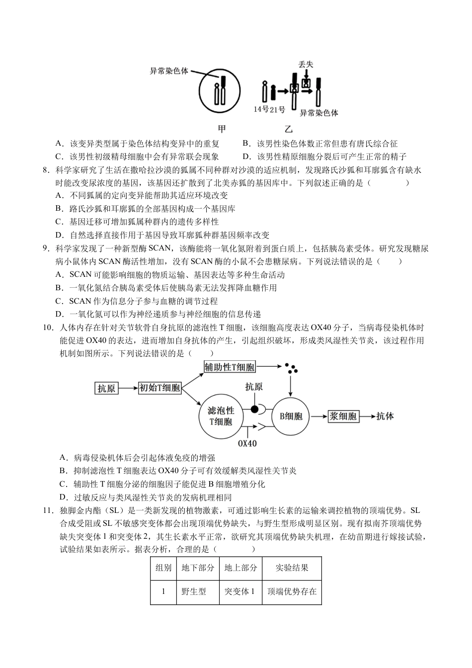 八省2025届高三“八省联考”考前猜想卷生物（15+5）考试版A4.docx_第3页