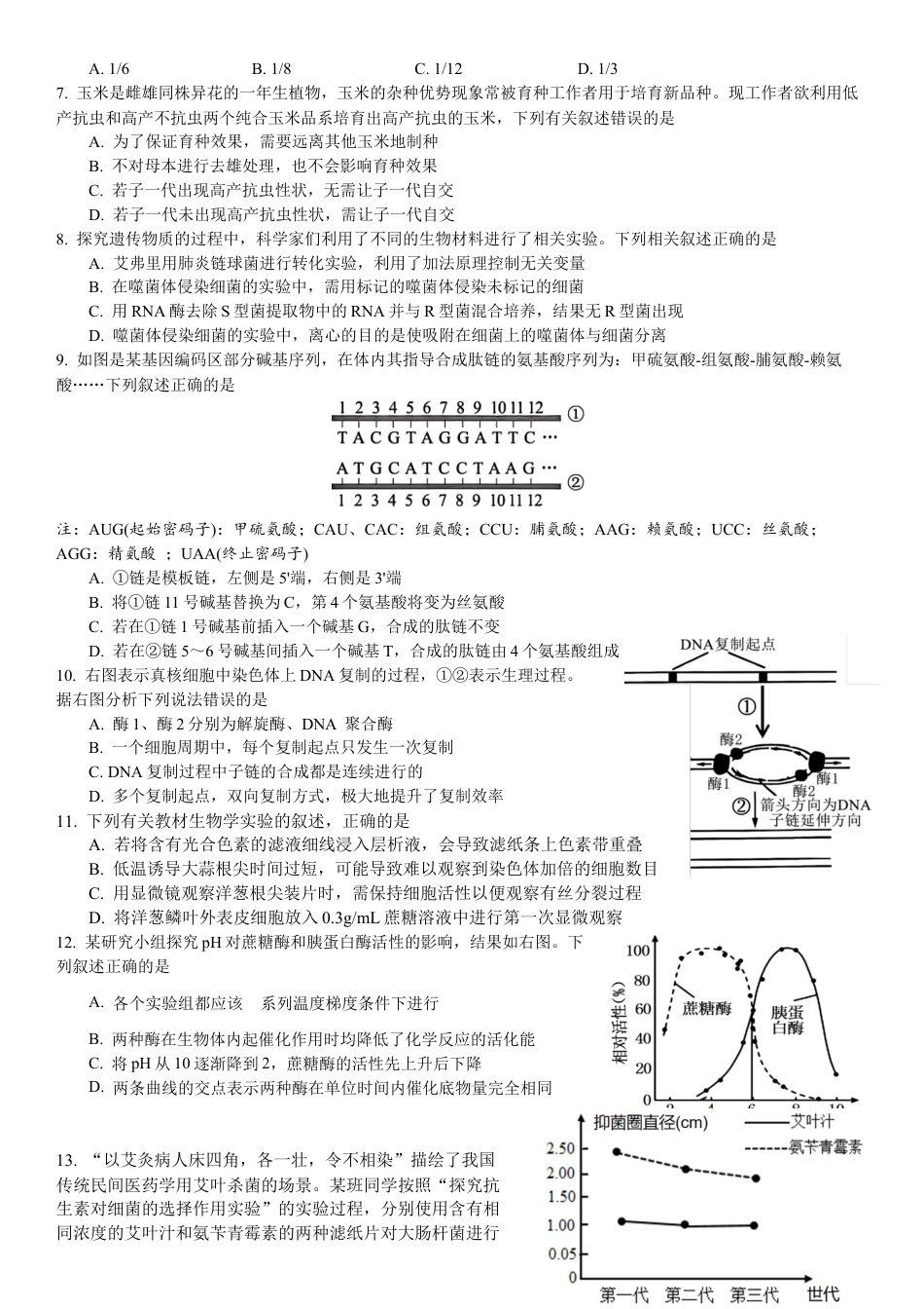 广东省华南师范大学附属中学2024-2025学年高三上学期11月综合测试（二）生物 Word版含答案.docx_第2页