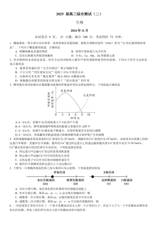 广东省华南师范大学附属中学2024-2025学年高三上学期11月综合测试（二）生物 Word版含答案.docx