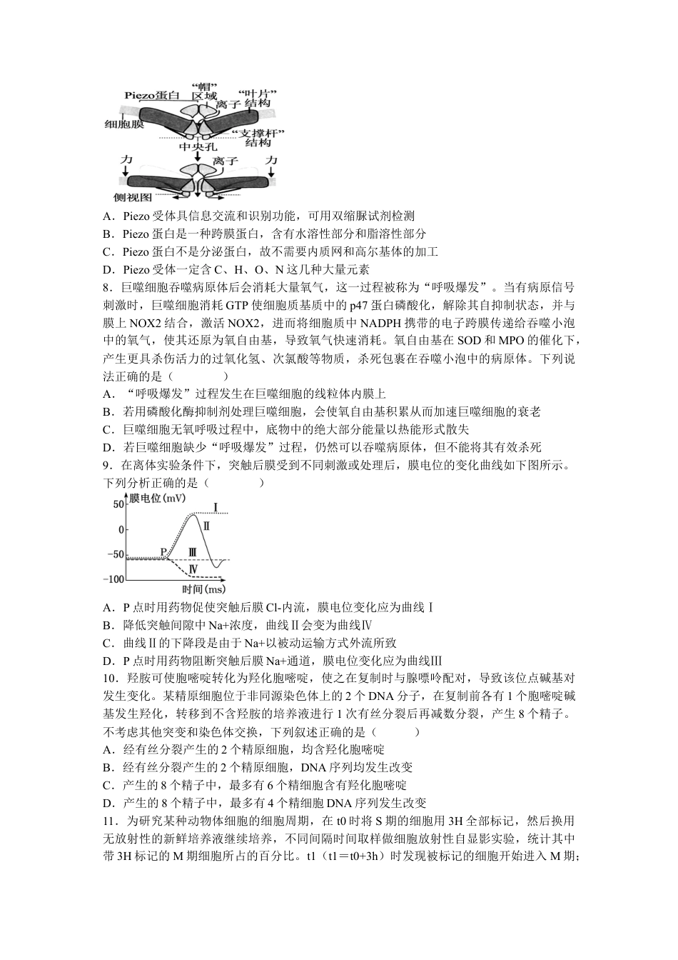 江西省宜春市丰城中学2024-2025学年高三上学期12月创新班段考试题 生物 Word版含答案.docx_第3页