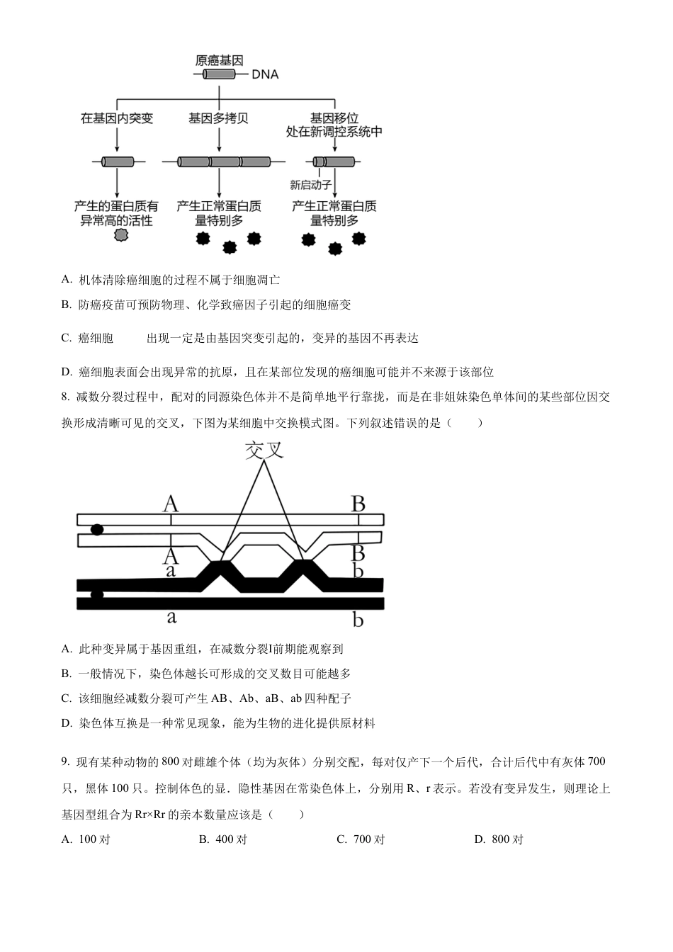 陕西省十七校联考2024-2025学年高三上学期11月期中生物试题  Word版无答案.docx_第3页