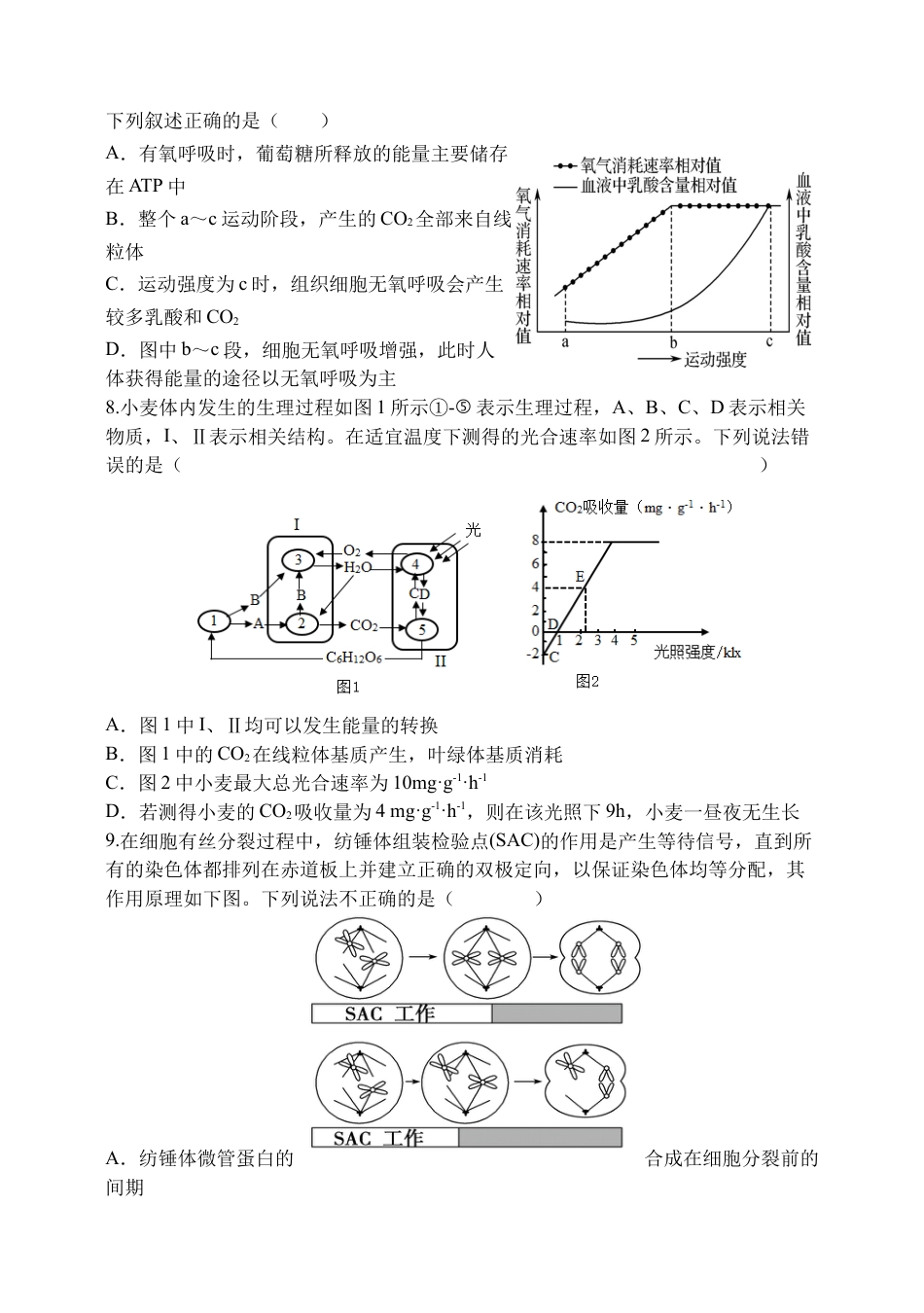 天津市静海区第一中学2024-2025学年高三上学期10月月考试题 生物 Word版含答案.docx_第3页