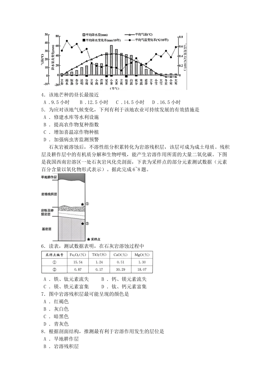 湖南省长沙市雅礼中学2025届高三月考试卷（六）地理.docx_第2页