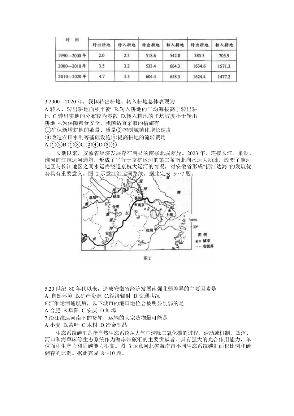 2025届新高三9月摸底大联考地理试卷+答案.docx_第2页
