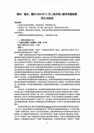 湖丽衢三地市11月语文_语文试卷.pdf