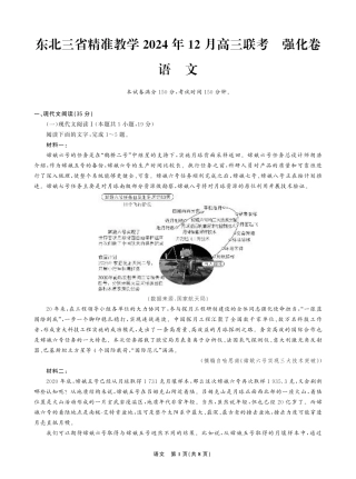 东北三省精准教学2024-2025学年高三上学期12月联考语文试题.pdf