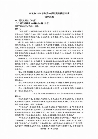 宁波2025届高三一模语文_语文试卷.pdf