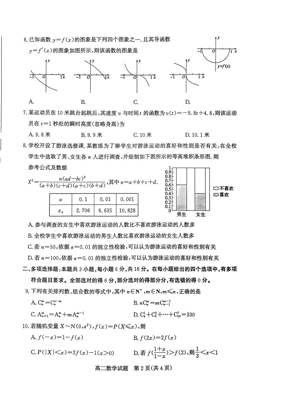 2024年枣庄高二期末 数学试题.pdf_第2页