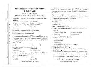2025届龙岩一级校联盟高三11月期中联考数学试题+答案.pdf