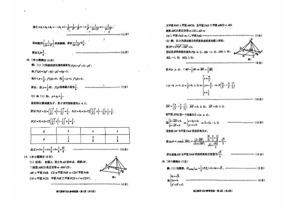 云南省大理白族自治州宾川县高平第一完全中学2024-2025学年高三上学期期中考试数学试题答案.pdf_第3页