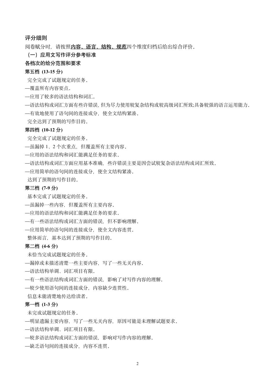 石家庄2025届高三质检摸底英语试题参考答案.pdf_第2页