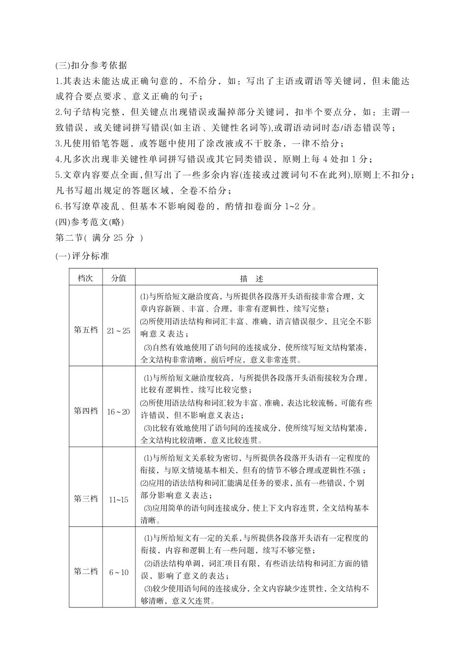 四川省广安市高2022级第二次诊断性考试英语答案.pdf_第2页