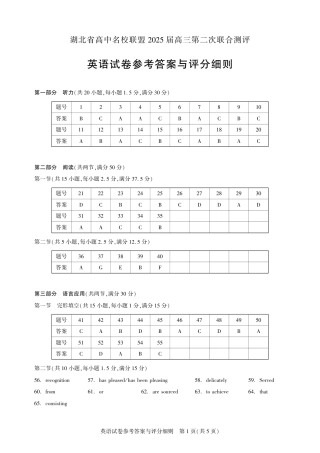 圆创高三11月联考英语答案(1).pdf
