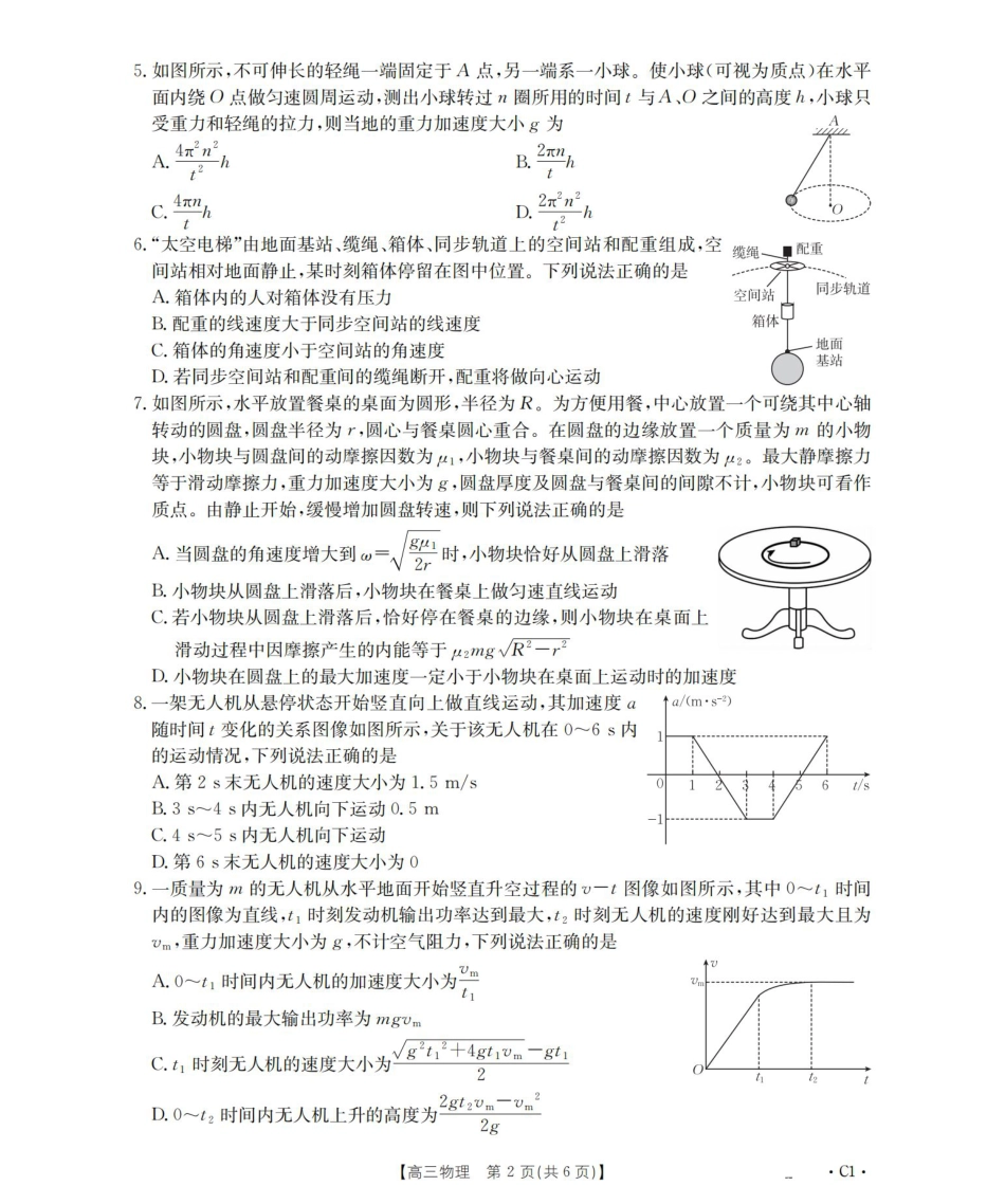 辽宁省2026届高三上学期10月联考-物理.pdf_第2页