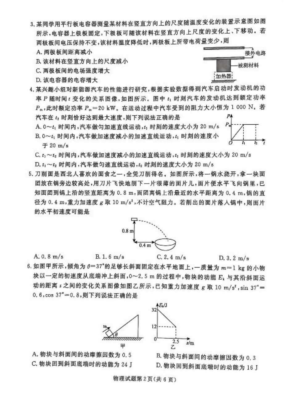2025届辽宁省普通高中高三12月月考物理试题.pdf_第2页